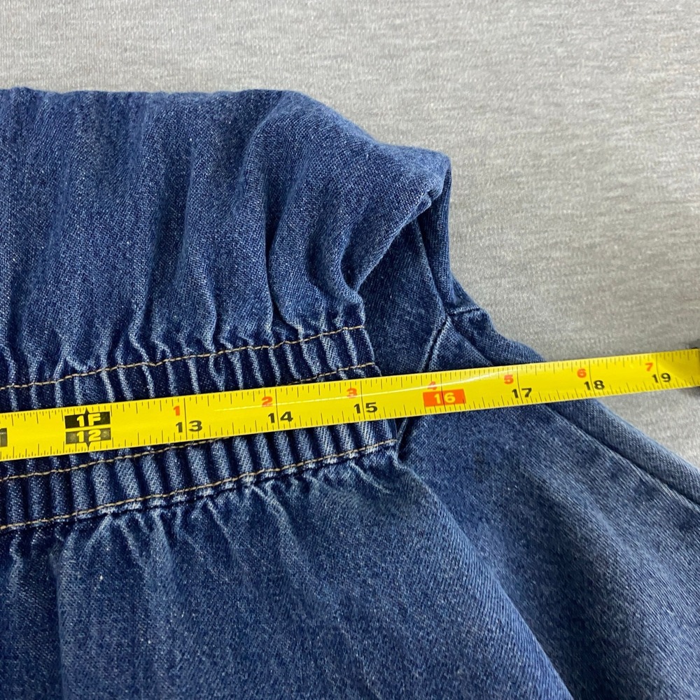Dreams‎ 90s Vintage Western Cottagecore Denim Midi Dress Small Made In USA - Picture 10 of 10